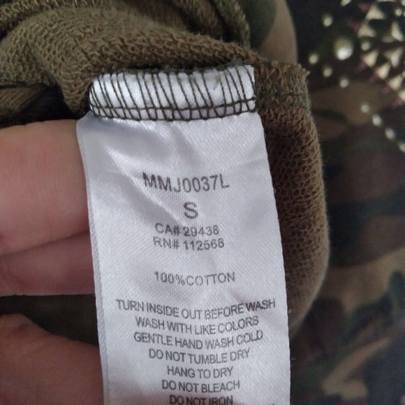 Miss Me Womens Small Camo Hoodie Embroidered Embellished Studded Full Zip - Picture 9 of 10